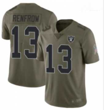 Youth Las Vegas Raiders #13 Hunter Renfrow Olive Stitched Football Limited 2017 Salute to Service Jersey Dyin